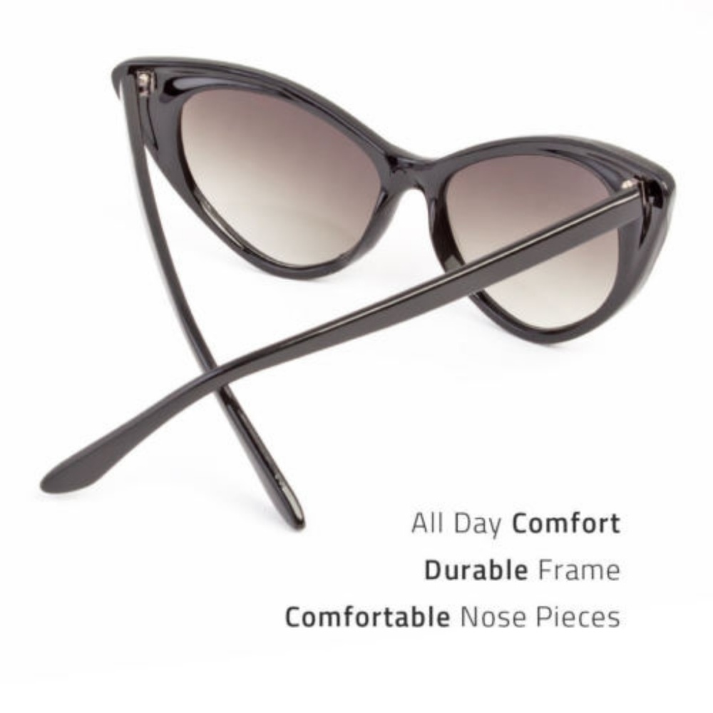 Black Cat Eye Sunglasses New - Picture 3 of 4
